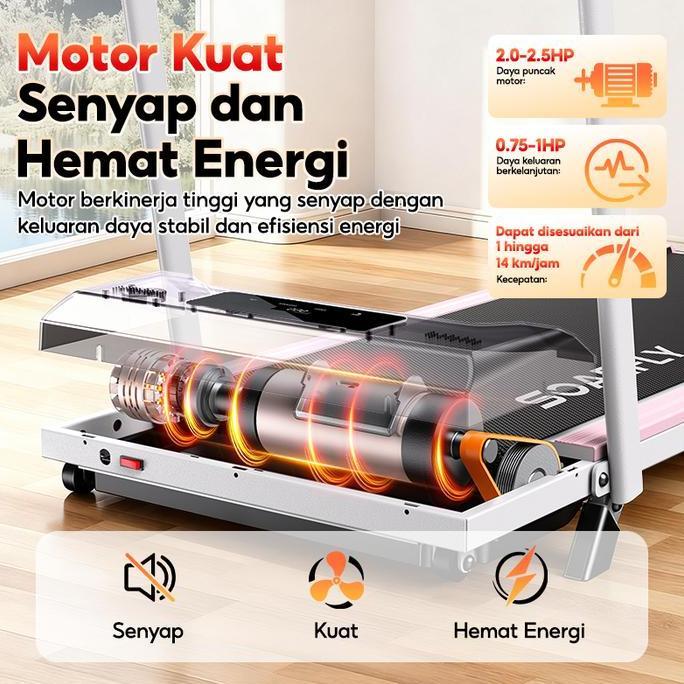 Subsidi OngkirSOARFLY Treadmill Elektrik Listrik Walking & Running Pad Peralatan Olahraga Jalan Jogg