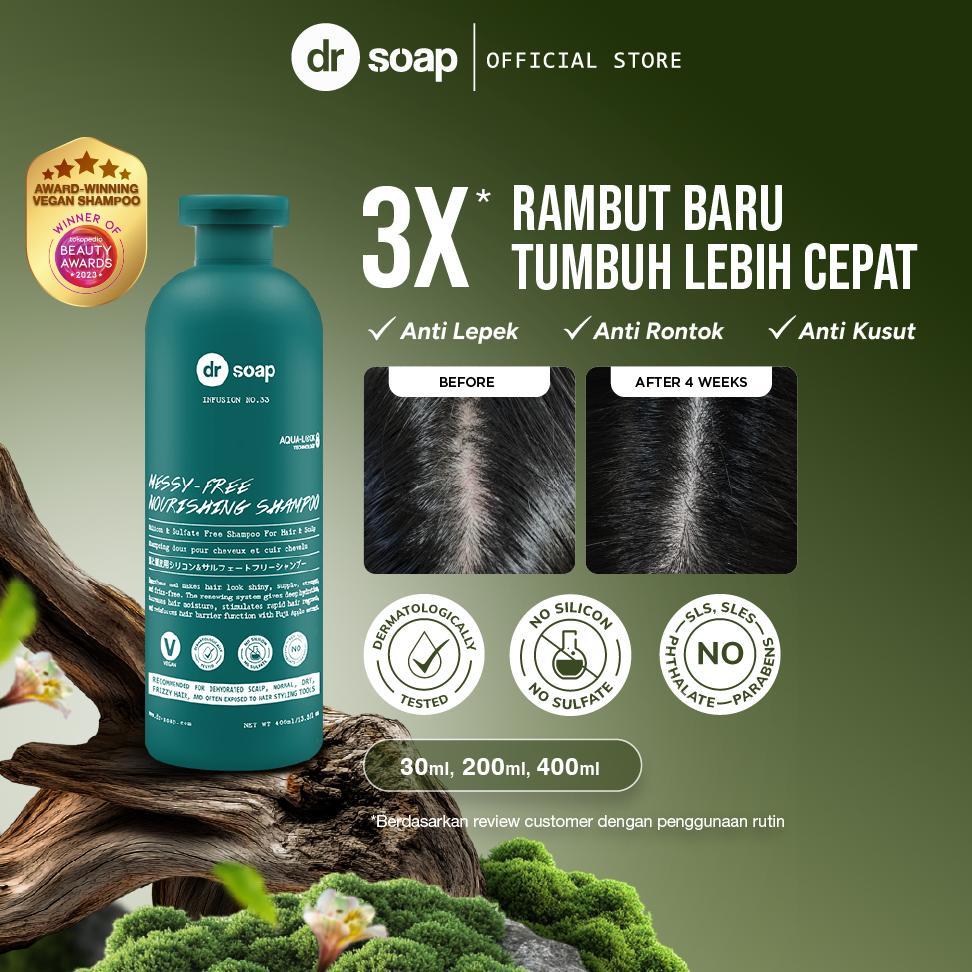 dr soap Messy-free Nourishing Shampoo Infusion | Sampo Rambut Virgin Anti Rontok, Anti Ketombe, Anti