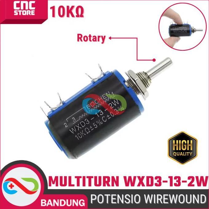 LOMARASHOP Potensiometer Wirewound WXD3-13-2W Potensio Presisi Multiturn 10K 2W 3 Pin & 5 Pin untuk 