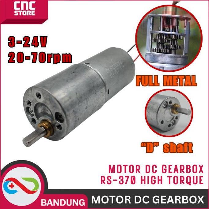 VATERCOM GearBox Motor DC Gear Box High Torque ZGB25B 370 370 RS-370 Dinamo DC Motor Speed Reduction