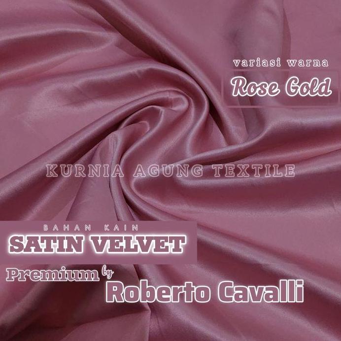 Ready 0.5 Meter Kain Brokat Bordir Tile Prancis Warna ROSE GOLD Premium Bahan Dress Kebaya Wisuda La