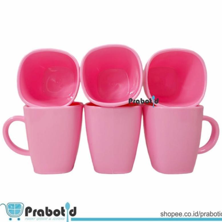 PROMO 12 PCS GELAS MELAMIN 300ML / MUG MELAMIN LUSINAN / 12 PCS MUG KOPI SEMI MELAMIN / GELAS GAGANG