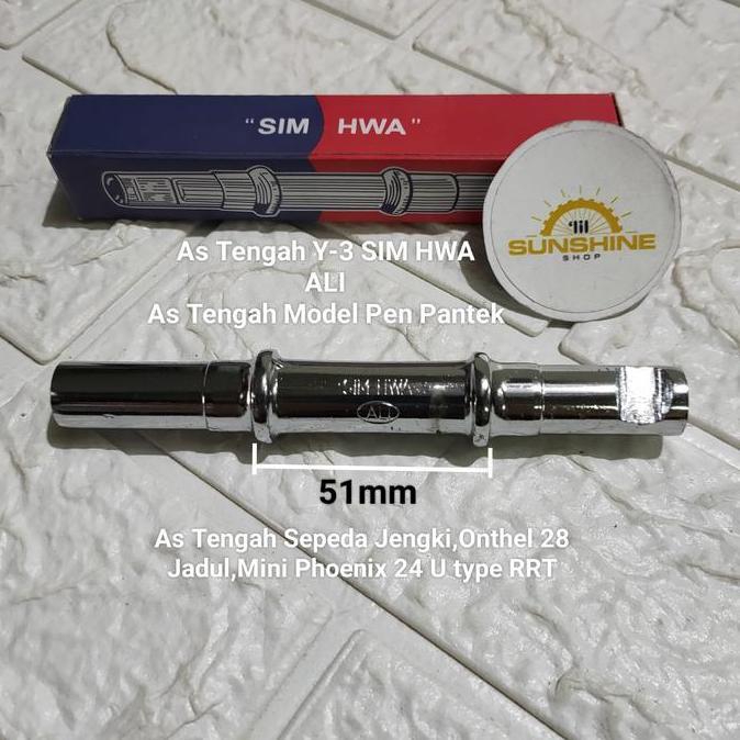 As BB Tengah BULAT Model Kuncian Pen Untuk Crank Gir Sepeda Onthel 28 Ontel Jengki Mini Jadul