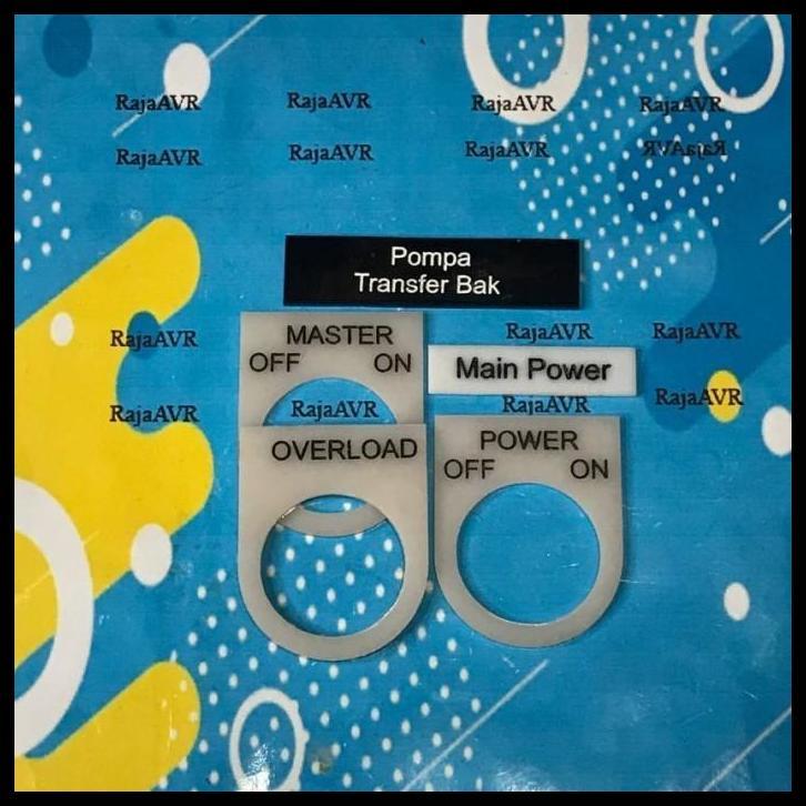 TERMURAH NAME PLATE TINGGI 20MM PANEL TAG CONTROL LISTRIK CUSTOM LABEL SPESIFIKASI ACRYLIC JASA NAME