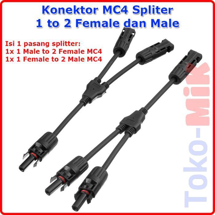 KONEKTOR MC4 2 IN 1 2IN1 CABANG 2 (MC4 CONNECTOR T) 1 KE 2 SPLITTER