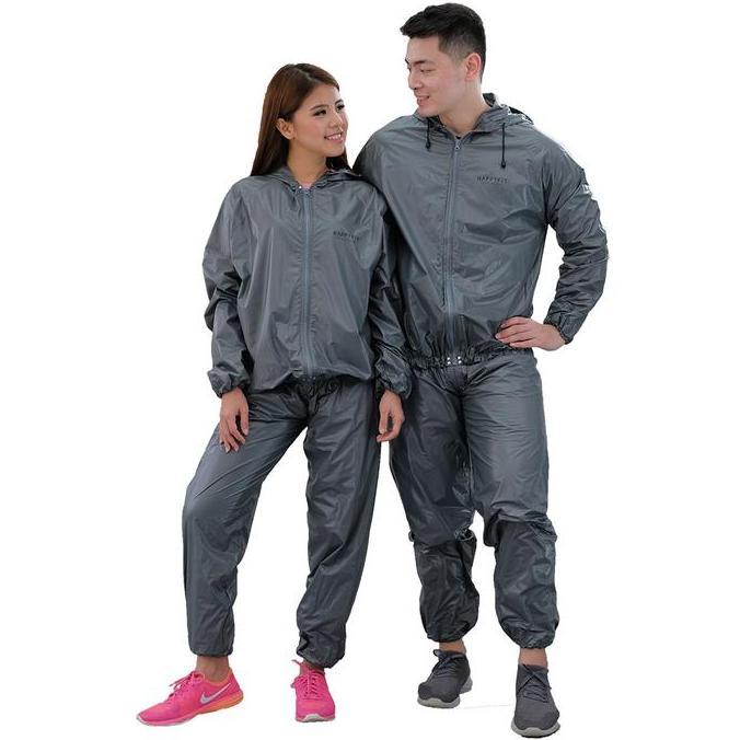 TERLARIS - HAPPYFIT - Baju + Celana - Sauna Suit with Zipper & Hood - Baju Sauna - Tracksuit (Availa
