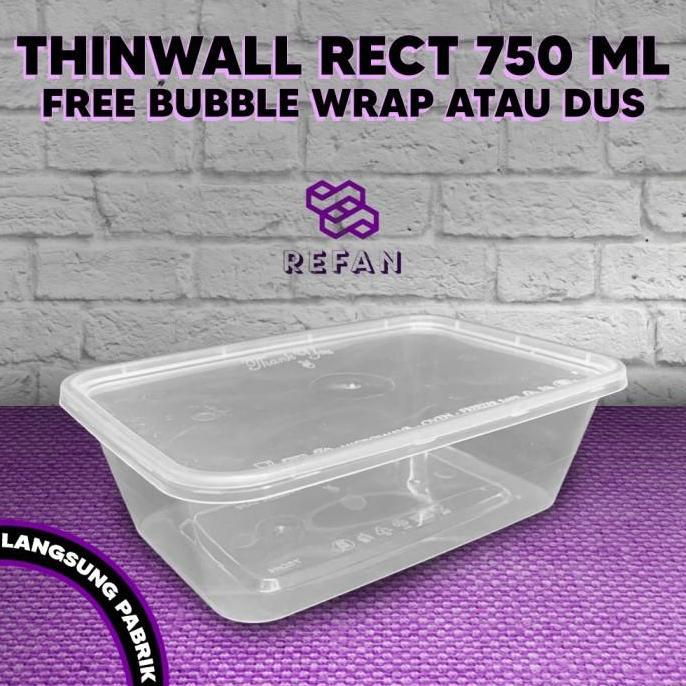 Kotak Makan Plastik 750 ML Thinwall / Tempat Makan Plastik Food Grade