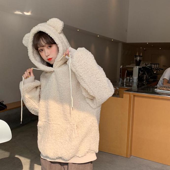 Ready KJA-15 jaket luaran wanita import korea big size bulu beruang winter murah