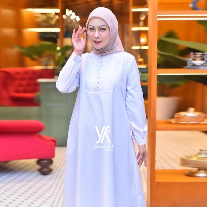Gamis pns khaki wanita terbaru bahan toyobo-seragam PNS-ASN-pemda pdh guru-Busuy-Baju Dress Muslim D