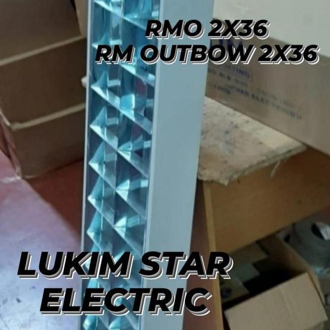 KAP LAMPU RM OUTBOW 2X36/2x16w KAP LAMPU RMO HOUSING TL NEON LED 120CM