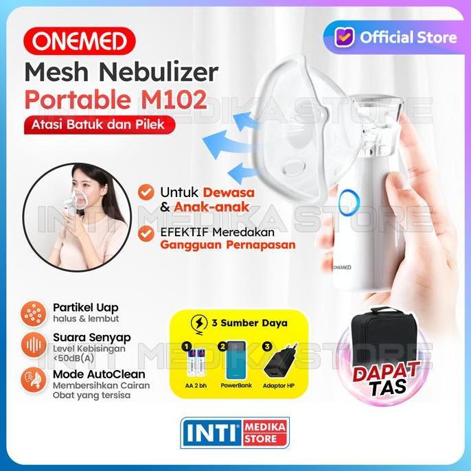 Medclean- Onemed - Nebulizer Portable M102 | Mesh Nebulizer | Alat Terapi Uap Obat