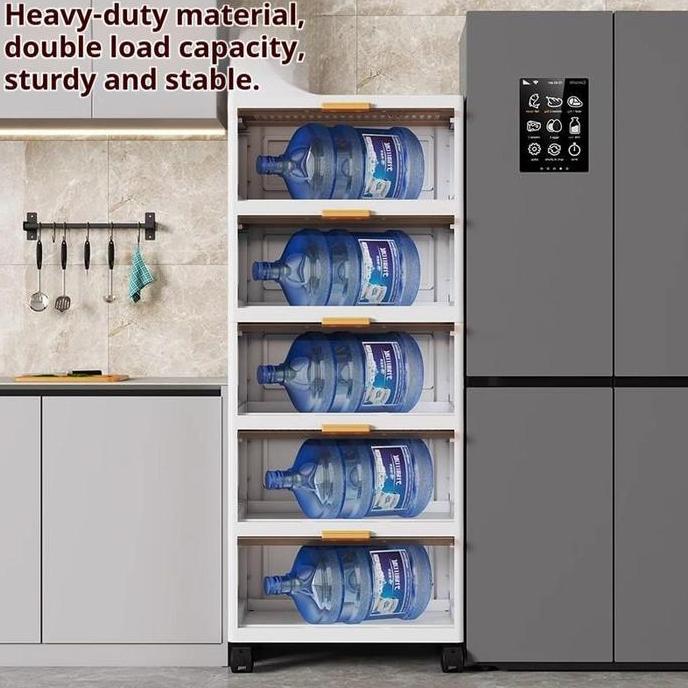 KinfolkGoods Lemari lipat multi-lapis Lemari Plastik Susun Lemari lipat abu-abu/ putih /transparan E