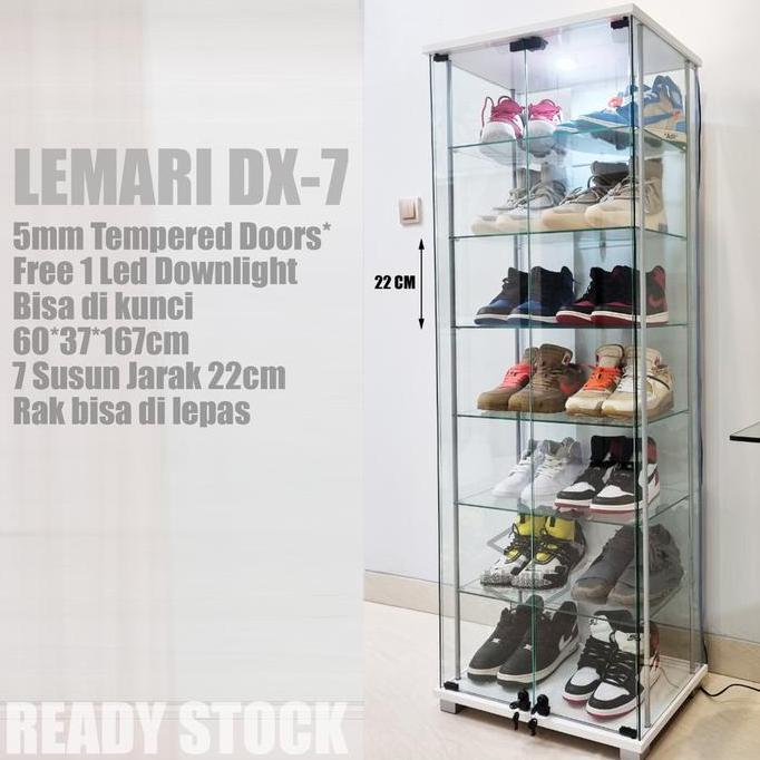 Lemari Rak Kaca Etalase Pajangan Display Cabinet Pajang Koleksi Action Figure Tas Sneaker Boneka Par