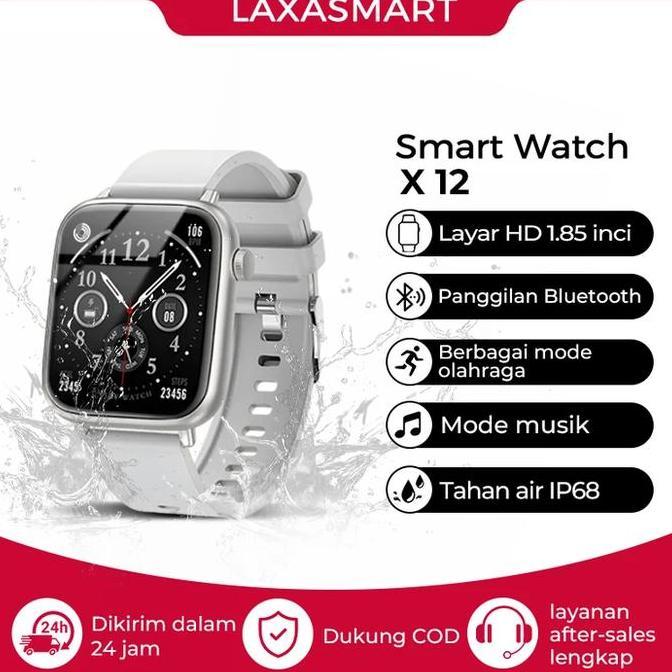 Jam tangan smartwatch pria cewek,X12, Layar 1.83smartwatch android ios,parlent active smartwatch,Spo