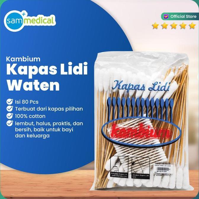 Medclean- Kambium Kapas Lidi Waten / Kapas Lidi Pembersih Luka Isi 80Pcs