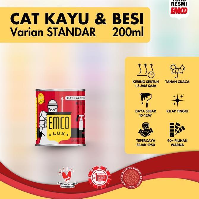 Nexwill- Emco Lux Cat Kayu & Besi Gloss Finish - Kaleng Mini 200Ml