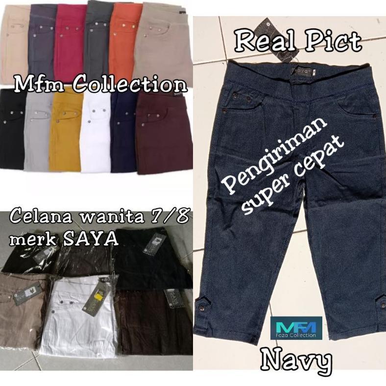Buruan Pesan Celana Legging 7/8 Merk Saya Jumbo L5-L8 Bahan Soft Jeans Korea