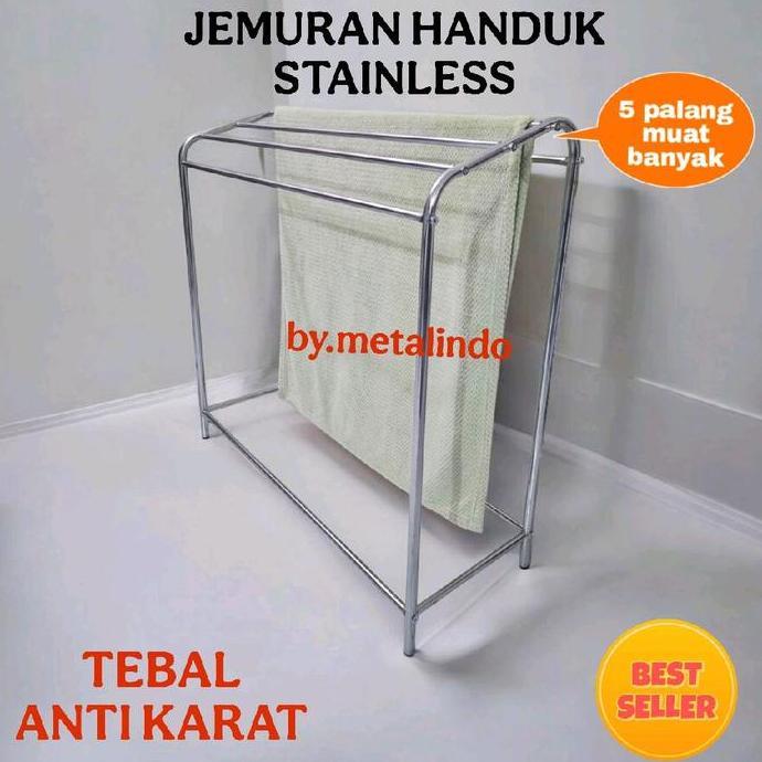 Jemuran Handuk Stainless Jemuran Handuk Kuat Anti Karat Rak Jemur Handuk Hitam Dan Putih