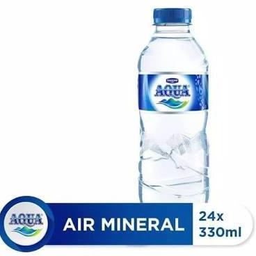 Fiksdone- Air Mineral Aqua Ukuran 330 Ml, Aqua Mini 1 Dus Isi 24. Murah Botol