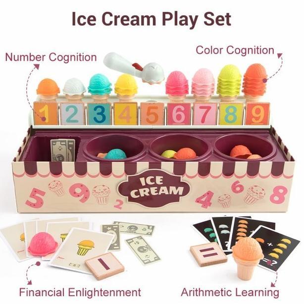 [VY] - Top Bright Set Math and Logic Game Learning Ice Cream Mainan edukasi anak berhitung