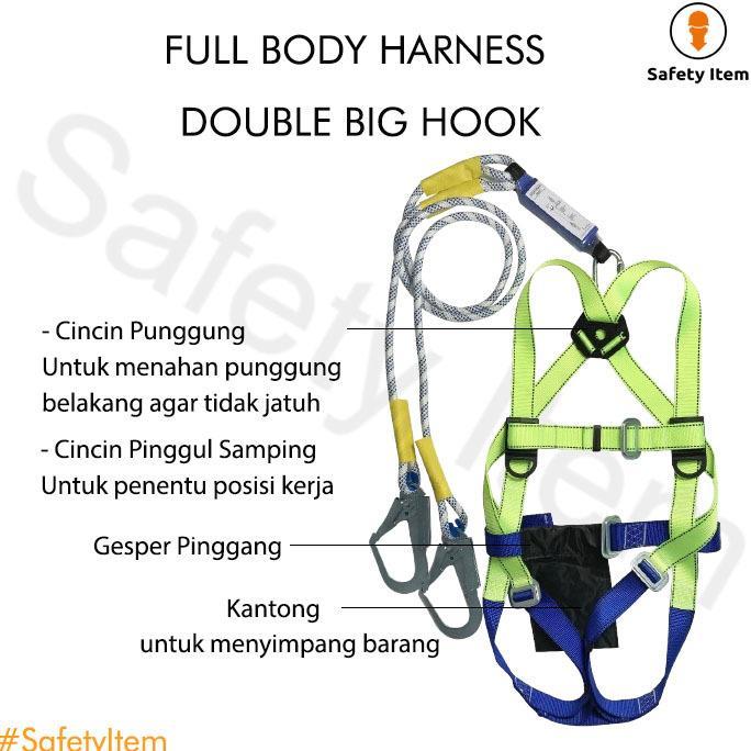 Full Body Harness Double Big Hook / Safety Body Harness Double Big Hook Lanyard