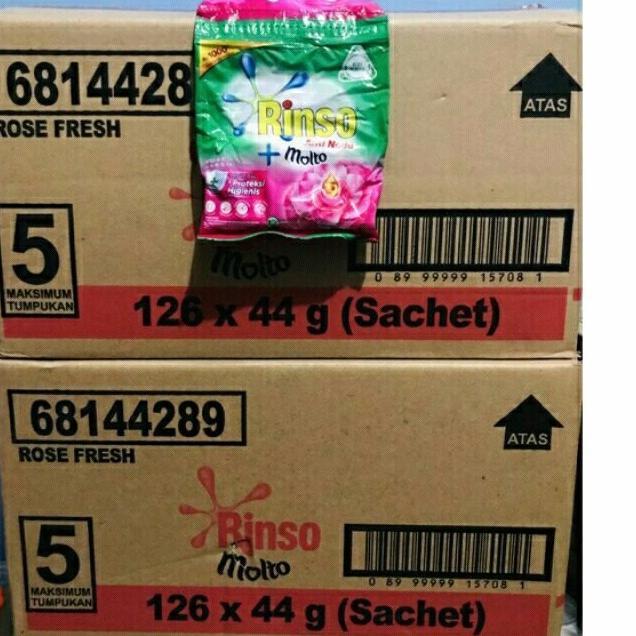 [RDY] Rinso Molto Sachet Bubuk HIJAU (ROSE FRESH) 38Gr 1Dus isi 126sachet