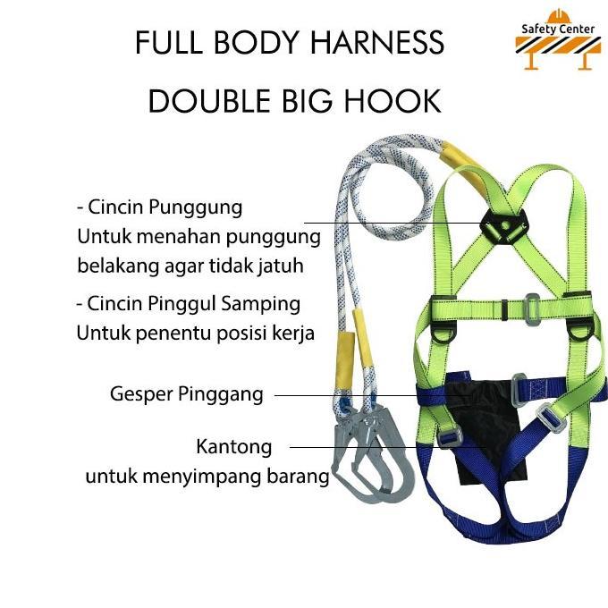 Full Body Harness Double Big Hook / Safety Body Harness Double Big Hook Lanyard