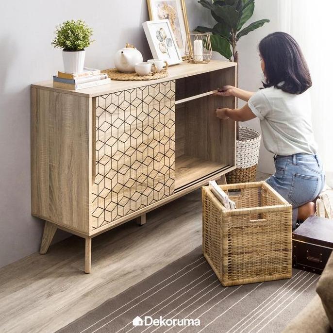 Saveyou- Dekoruma Nomura Lemari Kabinet Minimalis 2 Pintu Sliding | Credenza Buffet