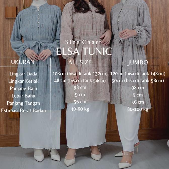 Wkwkwk- Elsa Long Tunic | Pleated Long Tunic | Atasan Plisket Wanita Premium | Tunic Korean Look | L