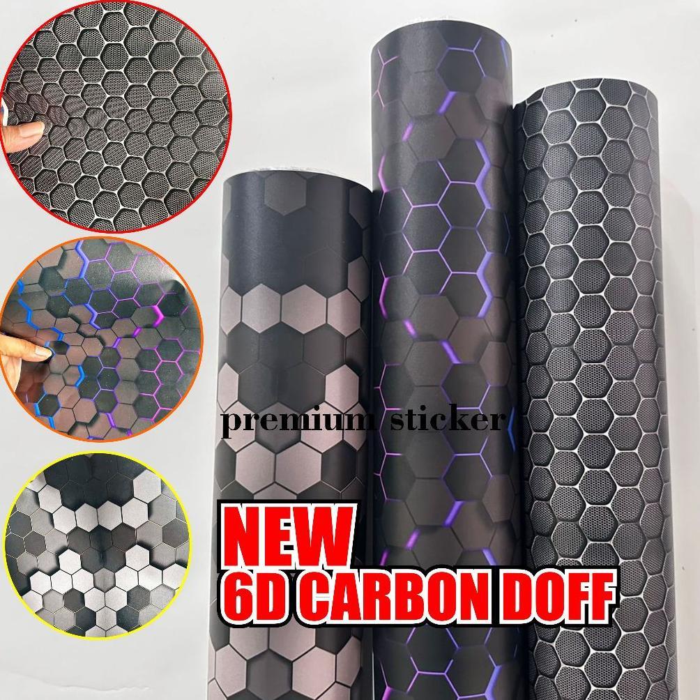 FAVORIT STICKER SKOTLET KARBON HEXAGON 5D DOFF / SKOTLET STIKER MOTOR DAN MOBIL / MOTIF KEREN KEKINI