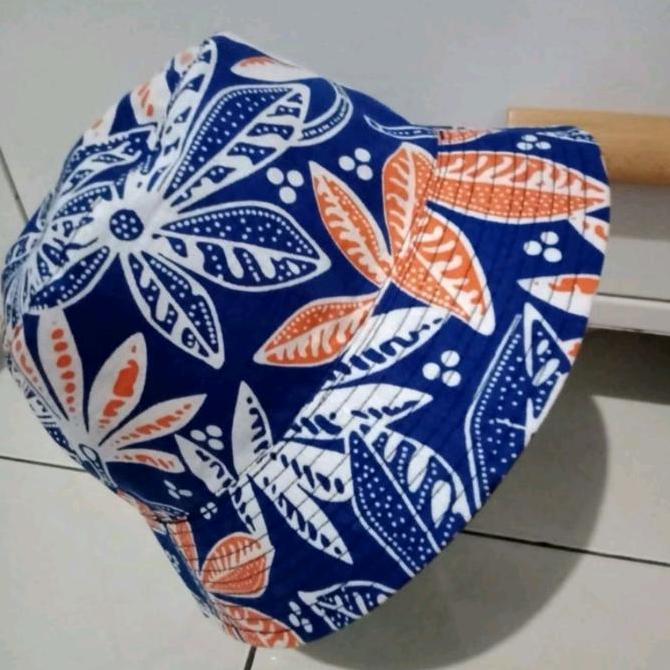 DE99 >> bucket hat batik jogja topi batik topi pantai bucket hat - ukuran besar