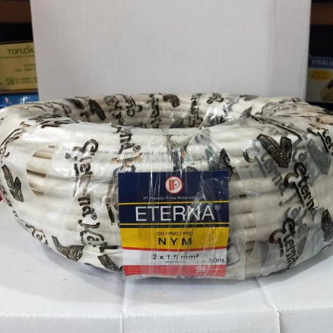 Kabel Eterna 2X1,5 50 Meter/Kabel Kawat Eterna Nym 2X1,5 50 Meter