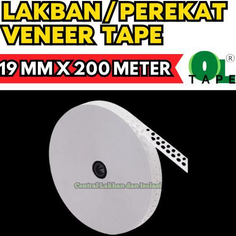 Veneer Tape / Isolasi Plywood UKURAN: 19 mm x 200 M Lakban Air / Gummed Tape Water Activated, Putih