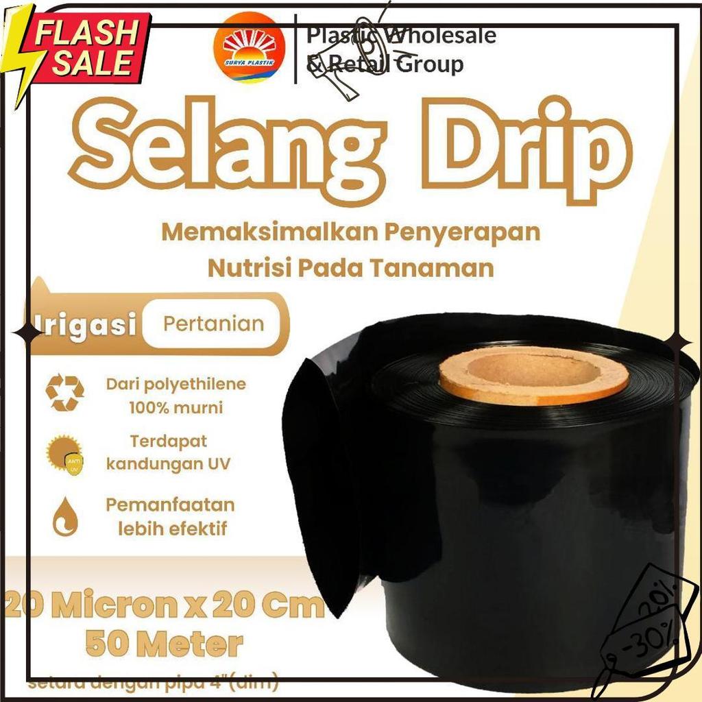 Selang Drip 20 Micron 4 Dim 50 Meter - Pipa 4 Inch Meledak