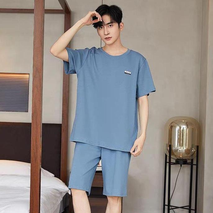 PIYAMA COWOK REMAJA ABG TANGGUNG KAOS IMPORT CELANA PENDEK SIZE L-4XL