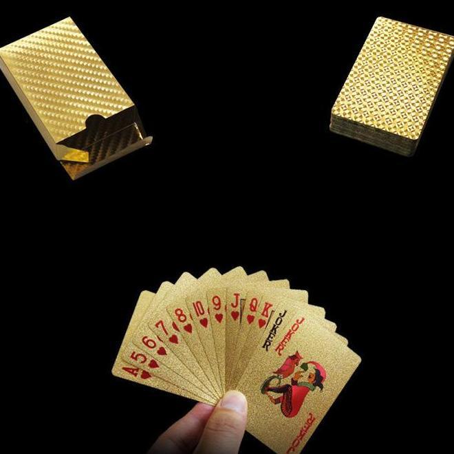 LAVANASHOPID Kartu Remi Emas - Gold Golden Poker Playing Card Set