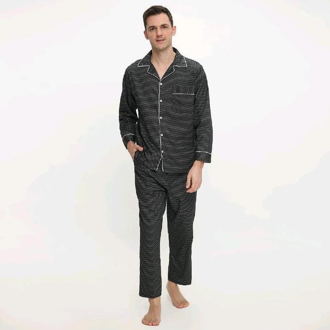 PIYAMA PRIA 100 % COTTON CELANA PANJANG - LENGAN PANJANG HANA SLEEPWEAR