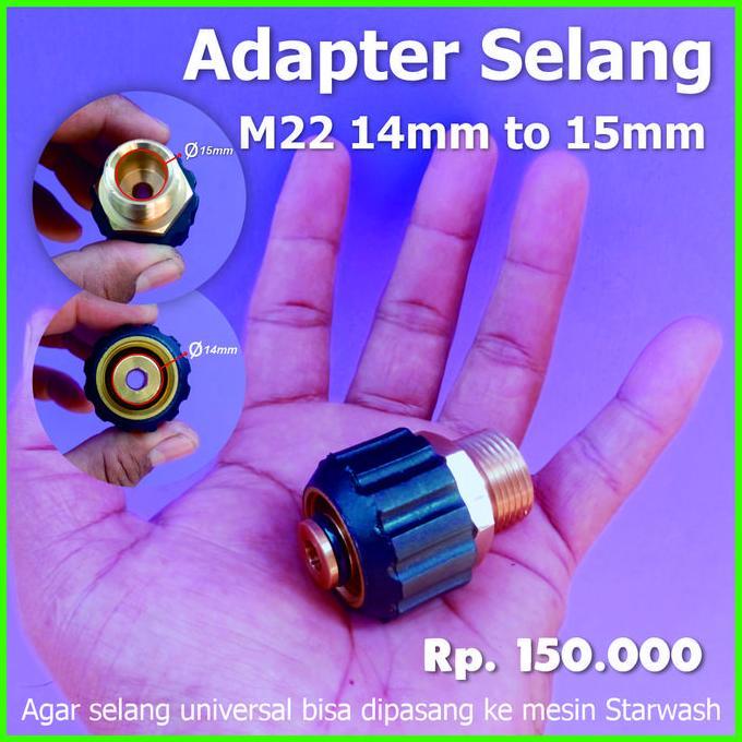 adapter selang m22 14mm to m22 15mm