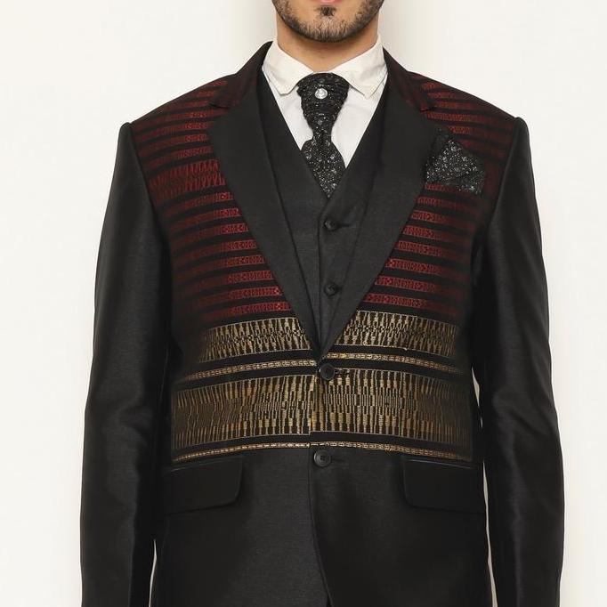 YUNG Setelan Jas Celana Ulos Semi Wool Wedding