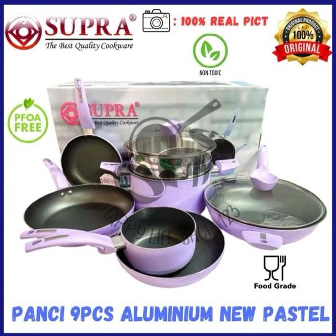 Panci SUPRA 9pcs NEW PASTEL /NEW Panci SUPRA 9pcs Pastel / Panci 9pcs Aluminium
