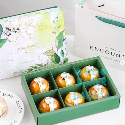 $+$+$+$+] Mooncake Box 75gr Wonder leaves 005059 kotak mooncake 75 - 80gr sekat6