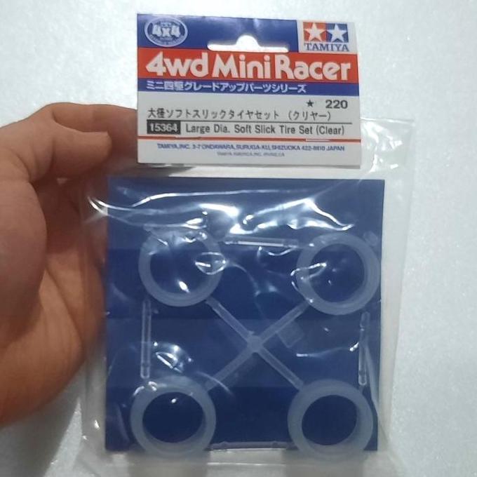 Tamiya 15364 Large Dia Soft Slick Tire Set Clear
