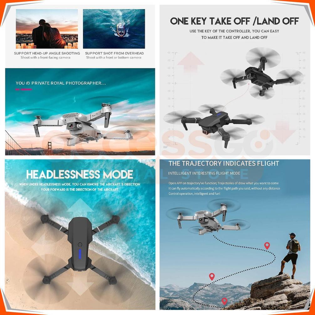 Drone E88Pro 4K Ultra Hd Foldable Drone Lipat Single Camera