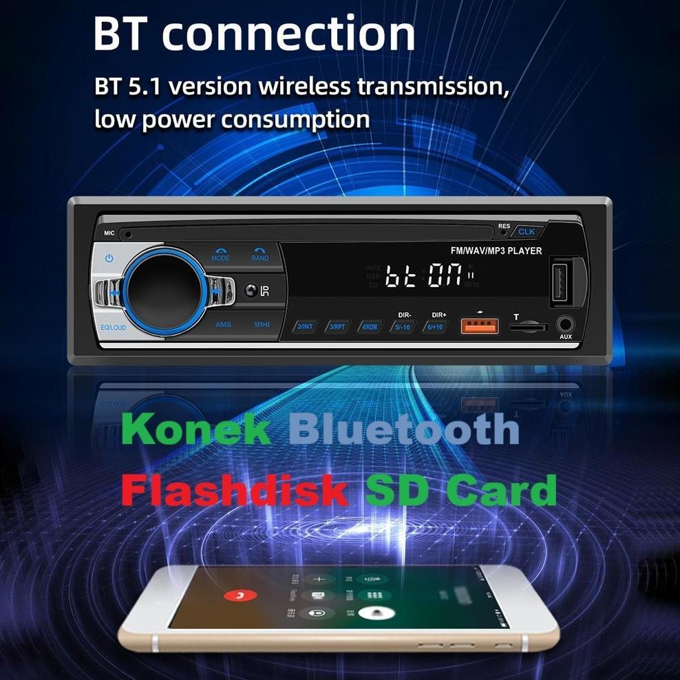 Tape Mobil Truk Bus Alat Berat 24 Volt Bluetooth Usb Fm Radio Model A720 Mp3 Aux Tape Singe Din Truc
