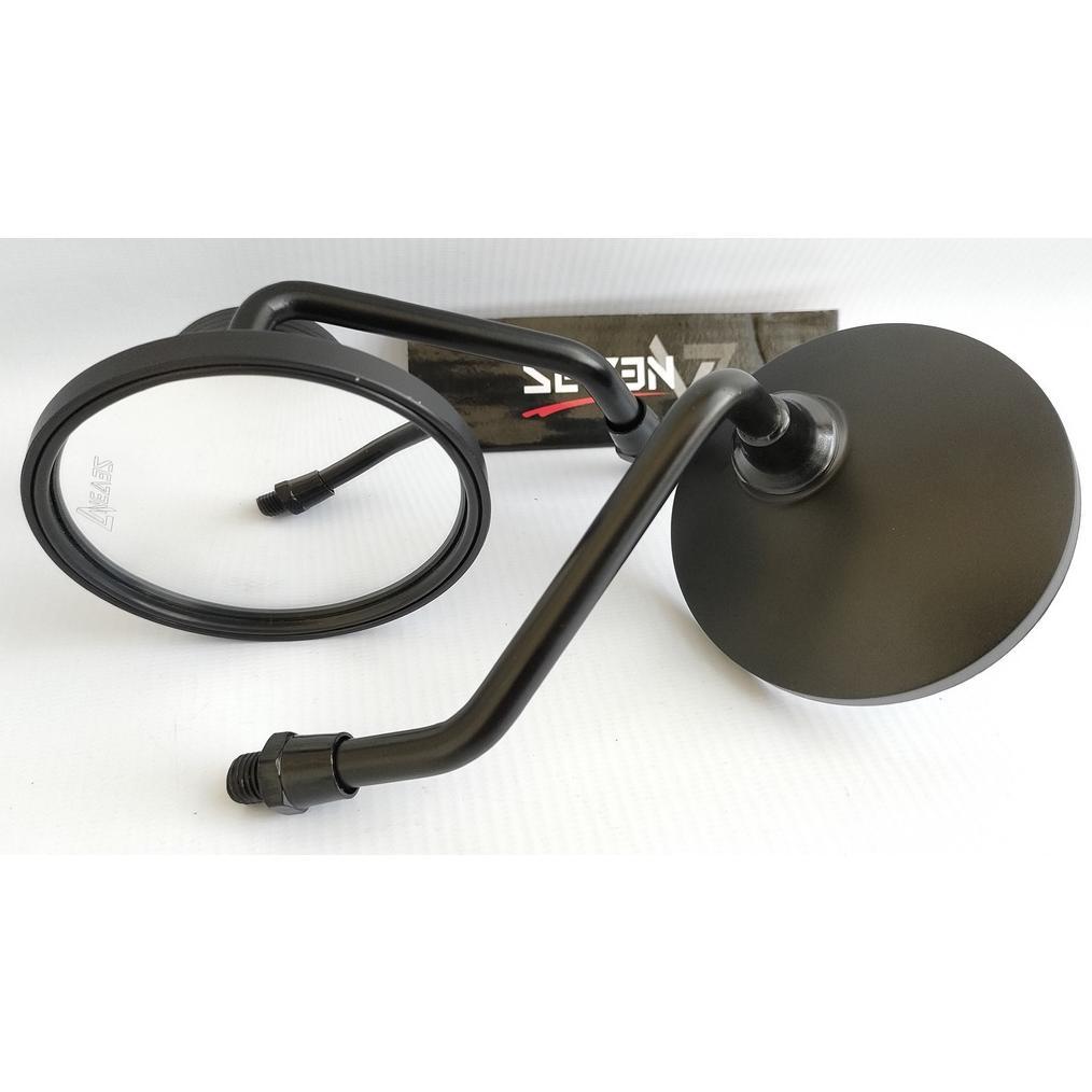 HEMAT Spion Retro Mini  Pendek Bulat kaca Cembung Putih Universal Motor