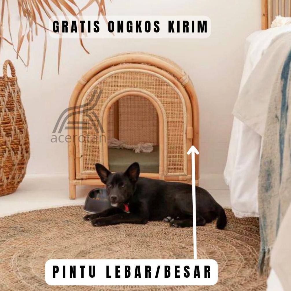 [TOPP] RUMAH ANJING ROTAN SULTAN MIX WEBBING/RUMAH KUCING ROTAN / DOGGY HOME