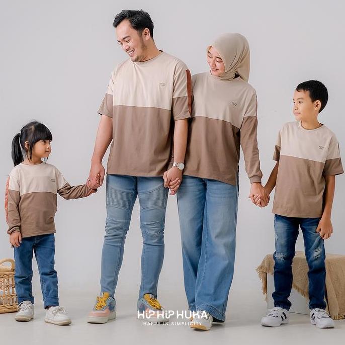 HipHipHuka - Baju Couple Keluarga Family Set Pakaian Keluarga Polos Kombinasi Simfoni Series kaos  c
