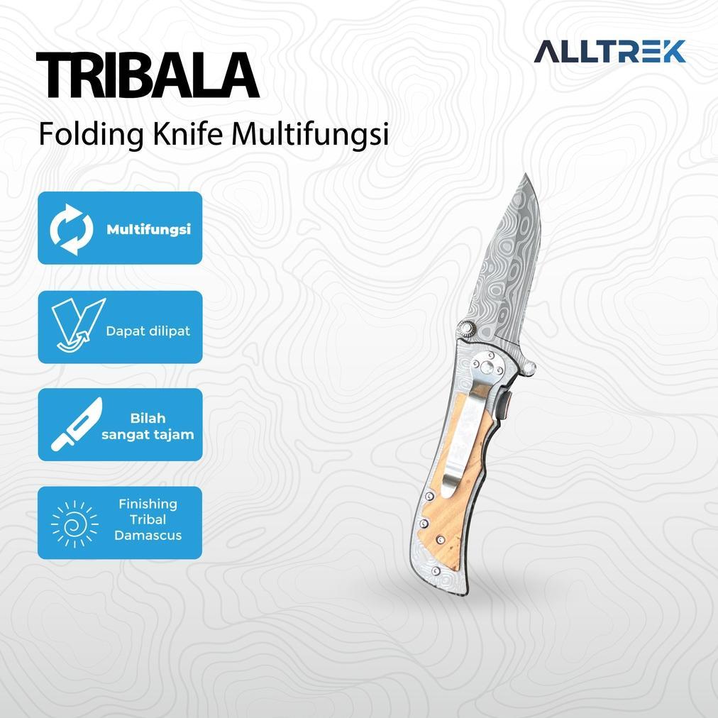 ALLTREK Pisau Lipat Camping TRIBAL A Survival Folding Knife Murah