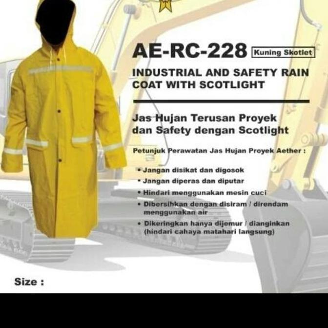 Murah Jas Hujan Mantel Kuning Skotlet Aether / Jas Hujan Mantel Kuning