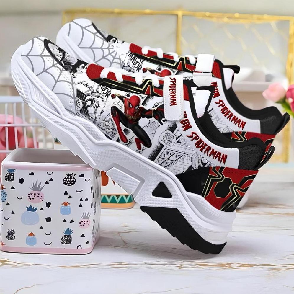 FREE ONGKIR SEPATU ANAK SPIDERMAN LAKI LAKI -SEPATU ANAK SEKOLAH TK-SEPATU ANAK USIA 4-9TAHUN-SEPATU